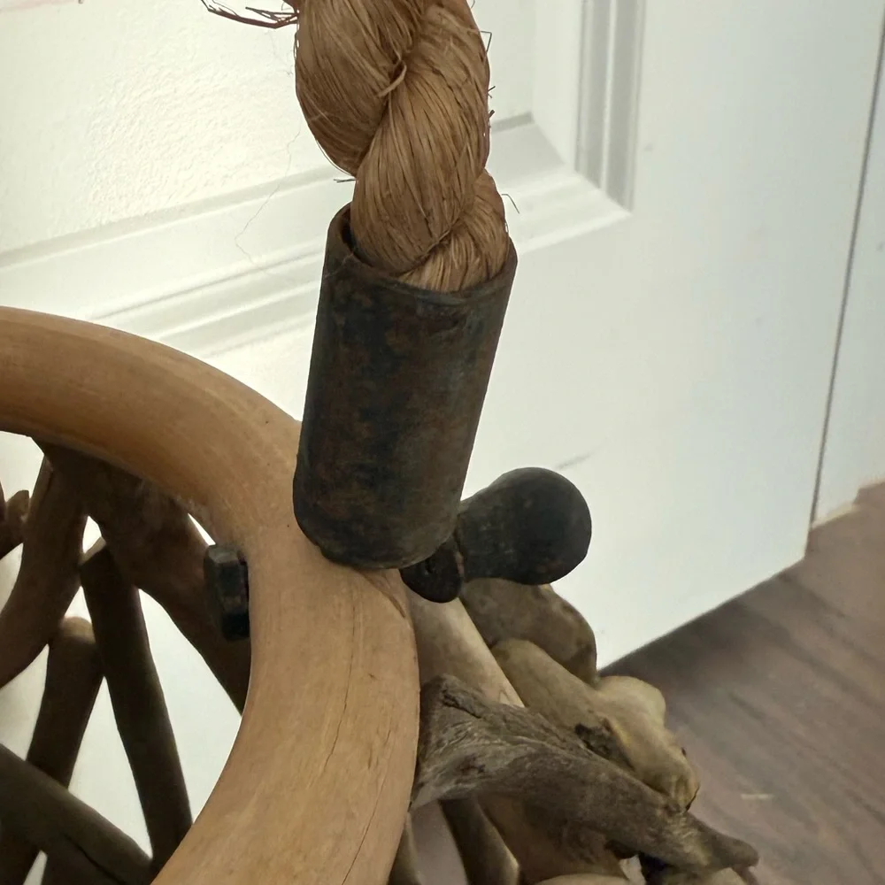 Driftwood Lantern Round Rustic Candle Coastal Design